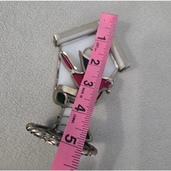 3d Stained Glass Suncatcher Bird House Red Bird Cardinal White - Picture 9 of 9